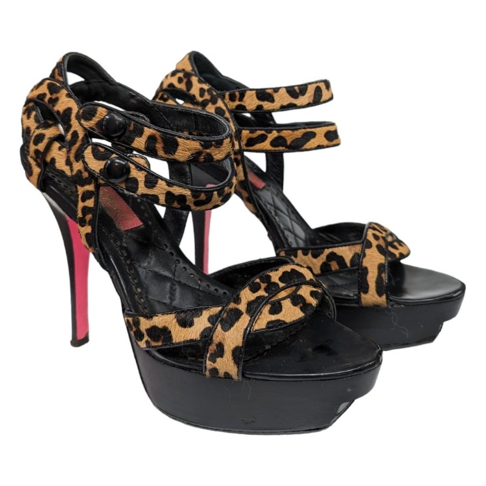 Betsey Johnson Caimile Platform Heels Womens Leopard Print Open Toe Size 7 - Picture 7 of 16
